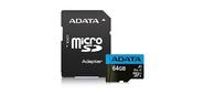 Карта памяти MICRO SDXC 64GB CLASS10 W / A AUSDX64GUICL10A1-RA1 ADATA