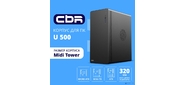CBR Корпус ATX Miditower U500,  без БП,  1*USB 3.0 Type-C,  1*USB 3.0,  1*USB 2.0,  HD Audio+Mic,  Black [PCC-ATX-U500-WPSU]