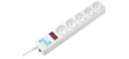 Ф-удлинитель, PC 0, 5м 5р, бел. 10А, SPG-B-0, 5M-WHITE