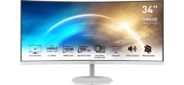MSI 34" Pro MP341CQW белый VA LED 1ms 21:9 HDMI M / M матовая 300cd 178гр / 178гр 3440x1440 100Hz DP 2K 7.7кг
