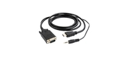 Cablexpert Кабель HDMI-VGA 19M / 15M + 3.5Jack,  5м,  черный,  позол.разъемы,  пакет  (A-HDMI-VGA-03-5M)