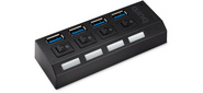 Разветвитель USB 3.0 Buro BU-HUB4-U3.0-L 4порт. черный