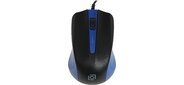 Мышь Oklick 225M черный / синий оптическая (1200dpi) USB (2but)