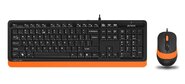 A4 Fstyler F1010 Клавиатура + мышь клав:черный / оранжевый мышь:черный / оранжевый USB