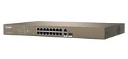 Tenda TEF1218P-16-250W Коммутатор управляемый PoE,  18 портов,  16х100 Мбит / с,  2x1 Гбит / с,  SFP 1x1 Гбит / с