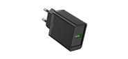 Vention FABB0-EU Сетевое зарядное устройство на 1 порт USB A QC 3.0 2.4A,  Черный
