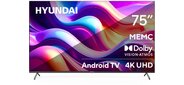 Телевизор LED Hyundai 75" H-LED75BU7009 Android TV Frameless черный 4K Ultra HD 60Hz DVB-T DVB-T2 DVB-C DVB-S DVB-S2 USB WiFi Smart TV
