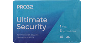 Программное Обеспечение PRO32 Ultimate Security на 1 год на 3 устройства  (PRO32-PUS-NS (3CARD)-1-3)