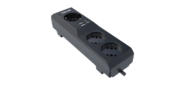 Surge protector Pilot 3G 3xGP euro outlets, 10А / 2.2кВа, 2xUSB, 10m, black