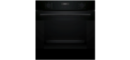 Serie 4,  духовой шкаф электрический,  60 см,  76 л,  черный,  Auto Pilot 10,  3D Hotair, класс энергоэффективности А,  7 режимов,  LCD-дисплей,  галогенное освещение,  самоочистка EcoClean, проволочные направляющие