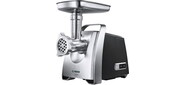 Мясорубка BOSCH 800 / 2200Вт,  4.3 кг / мин.,  черный / метал фронт,  реверс,  отсек для хран.,  3 диска,  кебаб,  колбас