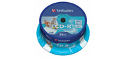 Verbatim 43439 80min CD-R 700МБ 52x SuperAzo Photo Printable пласт.коробка,  на шпинделе  (25шт. / уп.)