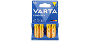 Батарейка Varta LONGLIFE LR6 AA BL4 Alkaline 1.5V  (4106)  (4 / 80 / 400)