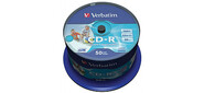 Диск CD-R Verbatim 700Mb 52x DL+ White Wide Thermal Printable  (50шт)  (43756)