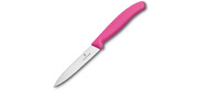 Нож кухонный Victorinox Swiss Classic  (6.7606.L115) стальной для чистки овощей и фруктов лезв.80мм прямая заточка розовый