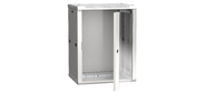 19" настенный шкаф 12U 600x450,  стекл. передняя дверь,  серый  (плоск. упак)
