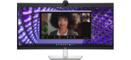 Dell 34"    P3424WEB S / BK  (IPS;21:9;300 cd / m2;1000:1;3440x1440x60Hz;5ms;178 / 178;DP1.2 (HDCP 2.2), HDMI2.2, USB -C, 5xUSB 3.2 (Gen1), WEBcam 4MP RGB+IR2K; mcr; Spk 2x5W; RJ45; HAS; Tilt; Swiv;VESA100x100)