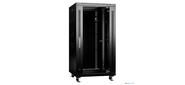 Cabeus SH-05C-22U60 / 60-BK Шкаф монтажный телекоммуникационный 19" напольный для распределительного и серверного оборудования 22U 600x600x1166mm  (ШхГхВ) передняя стеклянная и задняя сплошная металличес
