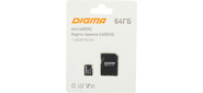 Флеш карта microSDXC Digma 64GB CARD30 V30 + adapter