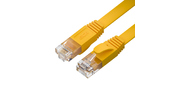 GCR Патч-корд PROF плоский прямой 15.0m, UTP медь кат.6, желтый, 30 AWG, ethernet high speed 10 Гбит / с, RJ45, T568B, GCR-52826