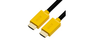 Greenconnect Кабель 1.5m HDMI версия 2.0,  HDR 4:2:2,  Ultra HD,  4K 60 fps 60Hz / 5K*30Hz,  3D,  AUDIO,  18.0 Гбит / с,  28 / 28 AWG,  OD7.3mm,  тройной экран,  черный,  желтые коннекторы,  GCR-HM441-1.5m