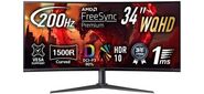 Монитор Acer Nitro XZ340CURJ0bmiiphx 34'' 1500R, 21:9, VA, UWQHD, 1 / 5ms, 250cd, 120Hz, HDMI, DP, HAS