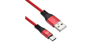 Кабель Digma TYPE-C-1.2M-BRAIDED-R USB  (m)-USB Type-C  (m) 1.2м красный