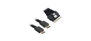 Кабель Amphenol RSL74-6658 Slimline SASx8  (SFF8654) -to- 2x OCuLink x4  (SFF8611),  1M,   (аналог Broadcom 05-60001-00) {100}