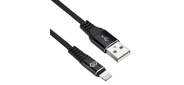 Кабель Digma LIGHT-3M-BRAIDED-BLK USB (m)-Lightning (m) 3м черный