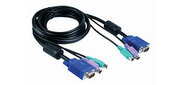 D-Link DKVM-CB,  Cable Kit for DKVM Products,  PS / 2 keyboard cable,  PS / 2 mouse cable,  Monitor cable,  1.8m