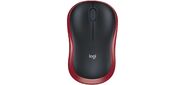 Logitech M185 Red,  оптическая,  1000dpi,  2.4GHz,  USB-ресивер Logitech Unifying®