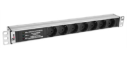 CMO R-10-7S-FI-440-Z Блок розеток Rem-10 без шнура с фил. и инд., 7 Schuko, вход IEC 60320 C14, 10A, алюм., 19" (R-10-7S-FI-440-Z)