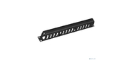 Cabeus JB07-1U-BK Кабельный органайзер 19" 1U с крышкой,  металлический,  цвет черный  (RAL9004)