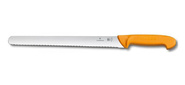 Нож кухонный Victorinox Swibo  (5.8443.35) стальной универсальный лезв.350мм серрейт. заточка желтый