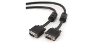 Gembird / Cablexpert CC-PPVGA-10-B,  Кабель VGA Premium ,  15M / 15M,  3.0м,  черный,  тройной экран,  феррит.кольца