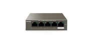 Tenda TEF1105P-4-38W PoE, который имеет 5 портов 10 / 100 Мбит / с Base-TX RJ45. Передача на расстояние до 250 метров