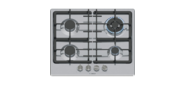 Serie 4, газовая варочная панель, 60см, нержавеющая сталь, 4 конфорки, 1 WOK-конфорка c 2 контурами пламени, составные чугунные решетки, газ-контроль, автоматический электроподжиг, сделано в Испании