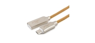 Cablexpert Кабель USB 2.0 CC-P-mUSB02Gd-1.8M AM / microB,  серия Platinum,  длина 1.8м,  золотой,  блистер