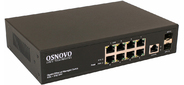 OSNOVO Управляемый (L2+) гигабитный коммутатор на 10 портов, 8 *10 / 100 / 1000Base-T, 2*SFP 1000Base-X