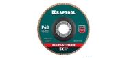 Круг лепестковый керамический торцевой по нержавеющей стали 125х22, 2мм P40 KRAFTOOL KERATRON