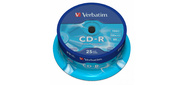 Диск CD-R 700МБ 52x Verbatim 43432 80min пласт.коробка,  на шпинделе  (25шт. / уп.)