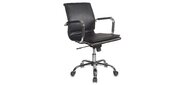 Бюрократ Кресло Ch-993-Low black черный иск кожа низкая спинка крестовина хром