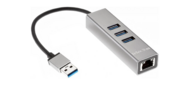 Telecom Переходник USB 3.0 -->RJ-45 1000Mbps +3 USB3.0, Aluminum Shell, 0.2м Telecom <TA311U>