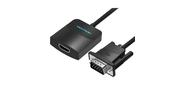 Мультимедиа конвертер Vention VGA + аудио > HDMI, гибкий, черный