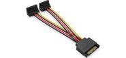 Кабель питания-разветвитель Vention SATA 15pin M  /  2 x SATA 15pin F угол 90 - 0.15м