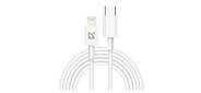Defender USB кабель F182 TypeC-Lightning 2м, 20Вт, PD, TPE, белый, пакет (87539)