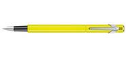 Ручка перьевая Carandache Office 849 Fluo  (841.470) желтый флуоресцентный F перо сталь нержавеющая подар.кор.