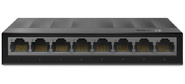 8 ports Giga Unmanaged switch,  8 10 / 100 / 1000Mbps RJ-45 ports,  plastic shell,  desktop and wall mountable