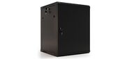 Hyperline TWB-0966-SR-RAL9004 Шкаф настенный 19-дюймовый  (19"),  9U,  500x600х600мм,  металлическая передняя дверь с замком,  две боковые панели,  цвет черный  (RAL 9004)  (разобранный)