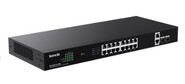 Tenda TEG1120P-16-150W Коммутатор неуправляемый PoE,  18 портов,  18x1 Гбит / с,  PoE 16х30 Вт  (до 150Вт),   SFP 2x1 Гбит / с,  установка в стойку